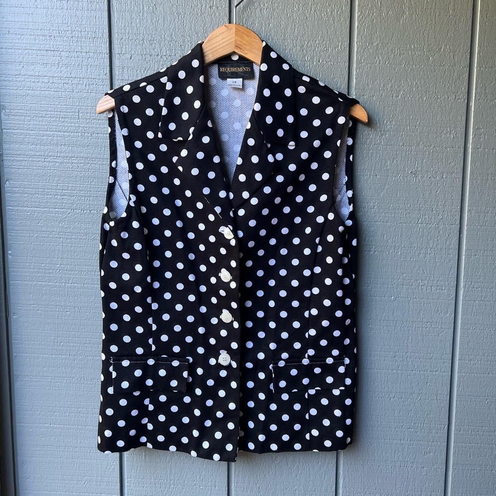 Requirements Cotton Polka Dot Button Down Summer Vacation Travel Office Top